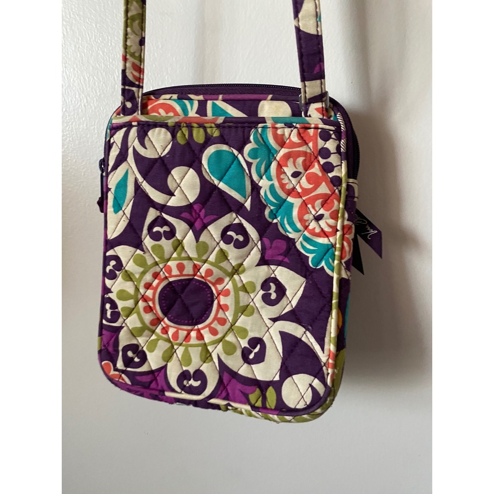 Vera Bradley Crossbody‎ Bag Purse Quilted Floral Purple - Picture 7 of 7